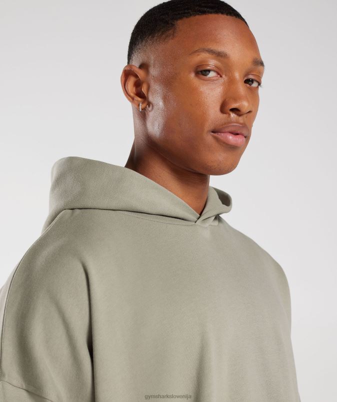 pulover s kapuco za počitek moškiGymshark ekru rjava J00L2800