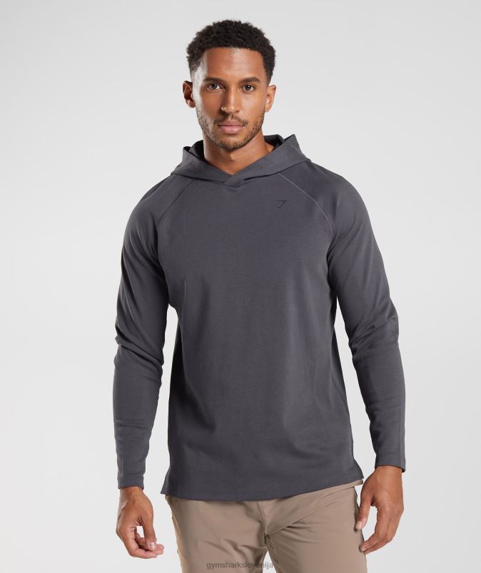 studijski pulover s kapuco moškiGymshark oniks siva J00L2867