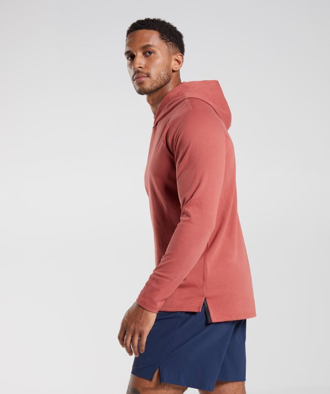 studijski pulover s kapuco moškiGymshark rožnato rjava J00L2848