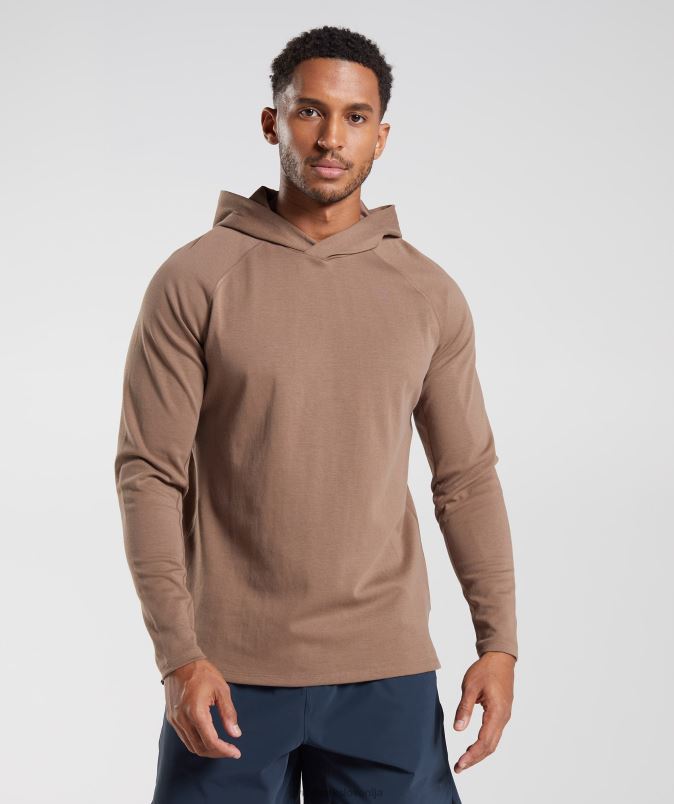 studijski pulover s kapuco moškiGymshark soul brown J00L2846