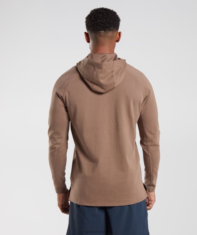 studijski pulover s kapuco moškiGymshark soul brown J00L2846