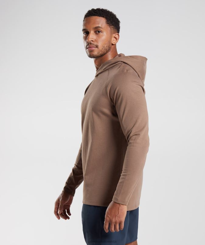 studijski pulover s kapuco moškiGymshark soul brown J00L2846