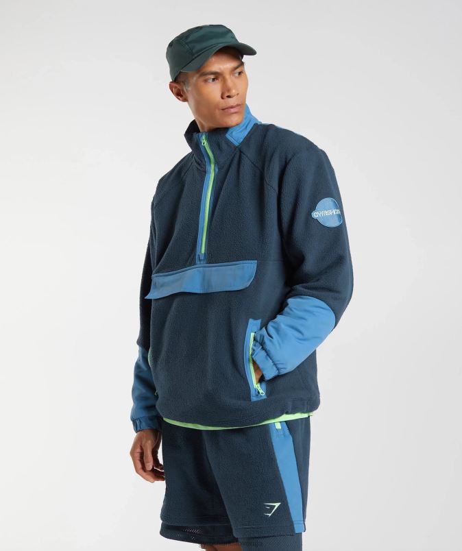 vibes flis 1/4 zadrga moškiGymshark mornarsko/jezersko modra J00L2809