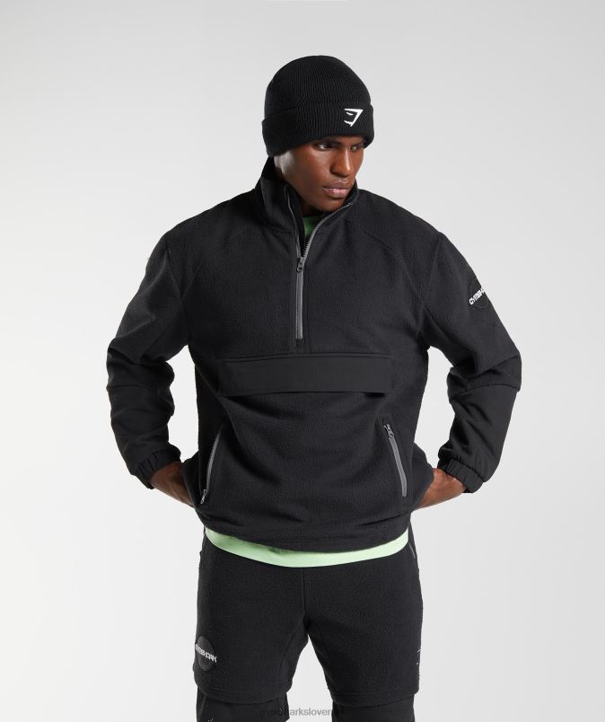 vibes flis 1/4 zadrga moškiGymshark Črna J00L2858