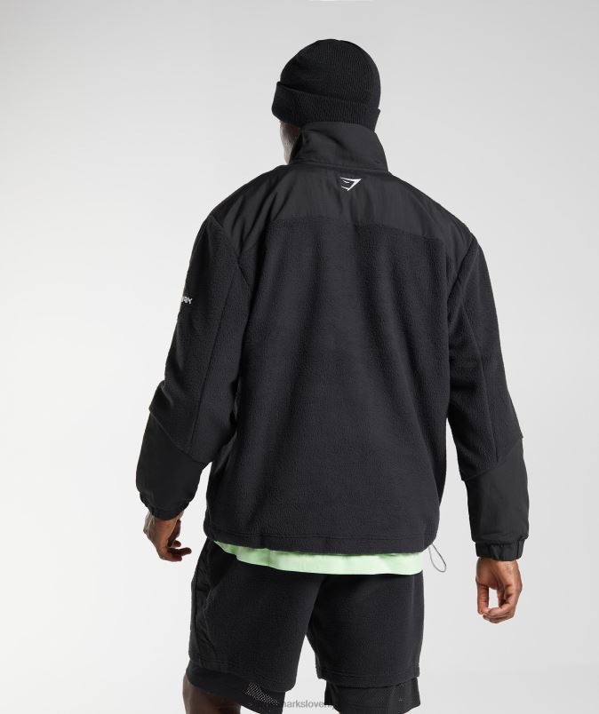 vibes flis 1/4 zadrga moškiGymshark Črna J00L2858