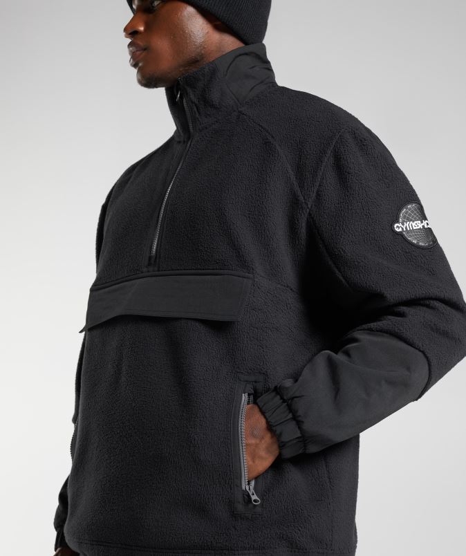 vibes flis 1/4 zadrga moškiGymshark Črna J00L2858