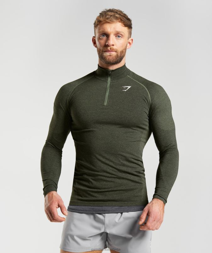 vitalna 1/4 zadrga moškiGymshark jedro olivno/črno J00L2811