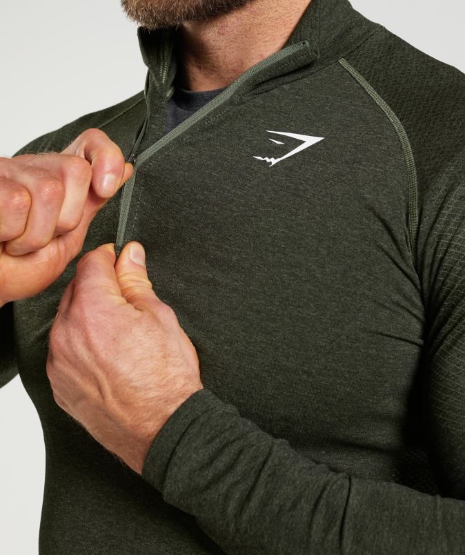 vitalna 1/4 zadrga moškiGymshark jedro olivno/črno J00L2811