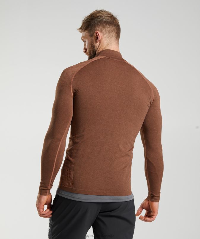 vitalna 1/4 zadrga moškiGymshark kaki rdeč/tartufasto rjav J00L2826