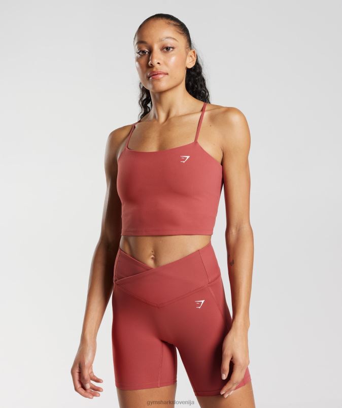 majica brez rokavov ženskeGymshark granatno rdeče J00L2500
