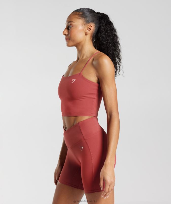 majica brez rokavov ženskeGymshark granatno rdeče J00L2500