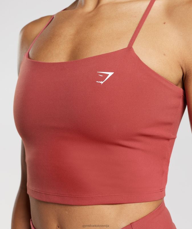 majica brez rokavov ženskeGymshark granatno rdeče J00L2500