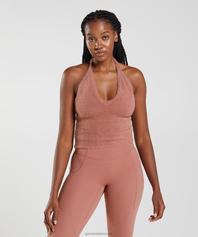 midi majica s povodcem za trepalnice whitney ženskeGymshark kanjonsko rdeča J00L2447