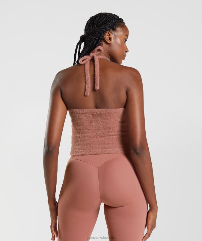midi majica s povodcem za trepalnice whitney ženskeGymshark kanjonsko rdeča J00L2447