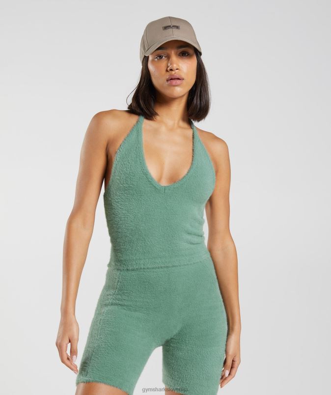 midi majica s povodcem za trepalnice whitney ženskeGymshark listnato zelena J00L2443