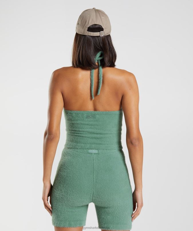 midi majica s povodcem za trepalnice whitney ženskeGymshark listnato zelena J00L2443