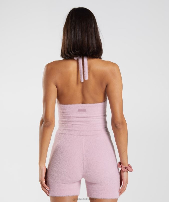 midi majica s povodcem za trepalnice whitney ženskeGymshark stisnjen cvetni list roza J00L2464