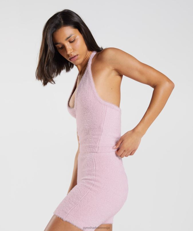 midi majica s povodcem za trepalnice whitney ženskeGymshark stisnjen cvetni list roza J00L2464