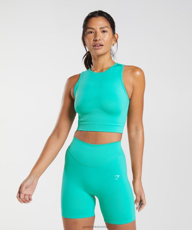 sweat brezšivna midi majica ženskeGymshark rajska modra J00L2473