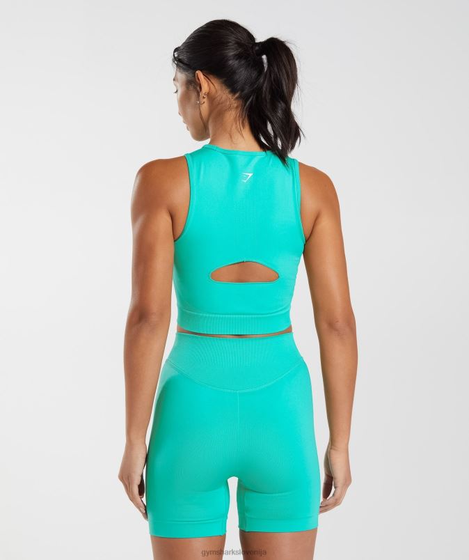 sweat brezšivna midi majica ženskeGymshark rajska modra J00L2473