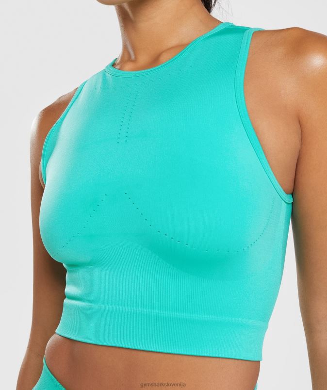 sweat brezšivna midi majica ženskeGymshark rajska modra J00L2473