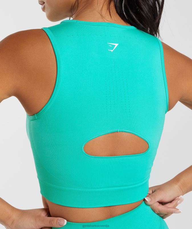 sweat brezšivna midi majica ženskeGymshark rajska modra J00L2473