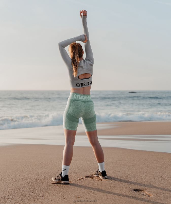 flex športna majica z dolgimi rokavi ženskeGymshark svetlo sivi lapor J00L2479