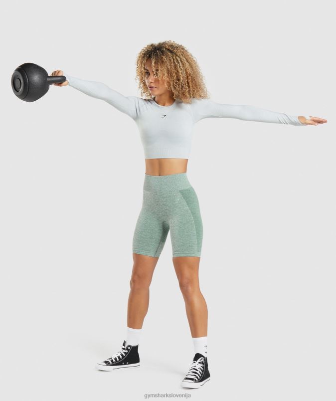 flex športna majica z dolgimi rokavi ženskeGymshark svetlo sivi lapor J00L2479