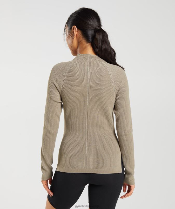 pause pletenine z dolgimi rokavi ženskeGymshark cementno rjava/prodnato siva J00L2441