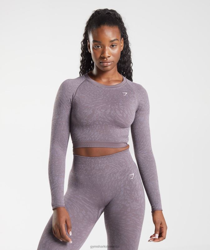 prilagodi živalski brezšivni zgornji del z vezalkami ženskeGymshark divji | mošusna lila J00L2453