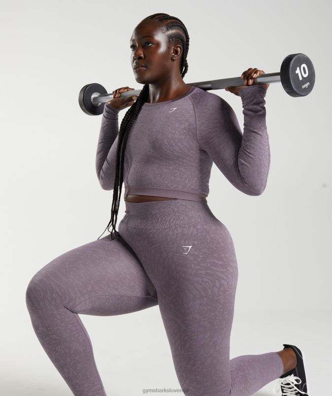 prilagodi živalski brezšivni zgornji del z vezalkami ženskeGymshark divji | mošusna lila J00L2453
