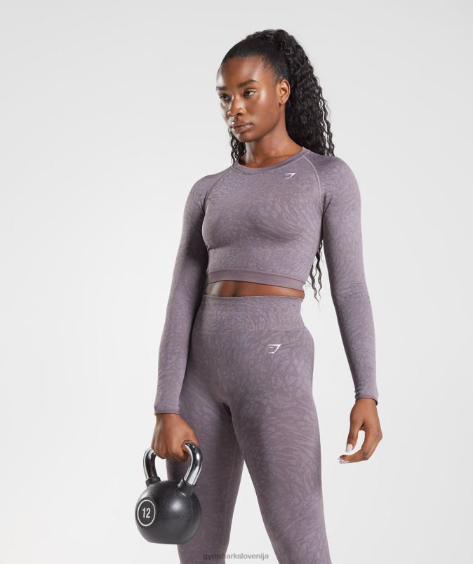 prilagodi živalski brezšivni zgornji del z vezalkami ženskeGymshark divji | mošusna lila J00L2453