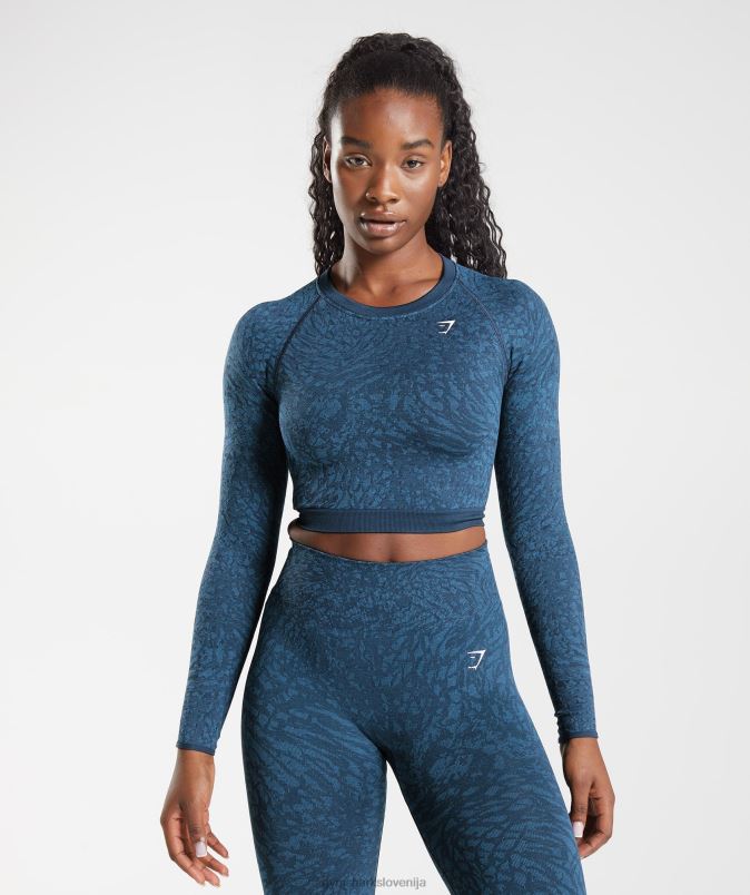 prilagodi živalski brezšivni zgornji del z vezalkami ženskeGymshark divji | mornarica J00L2459