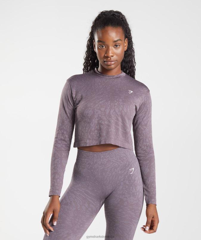 prilagodite živalski brezšivni top z dolgimi rokavi ženskeGymshark divji | mošusna lila J00L2472