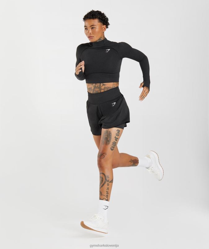 vitalen brezšiven midi top 2.0 z visokim ovratnikom ženskeGymshark črni lapor J00L2438