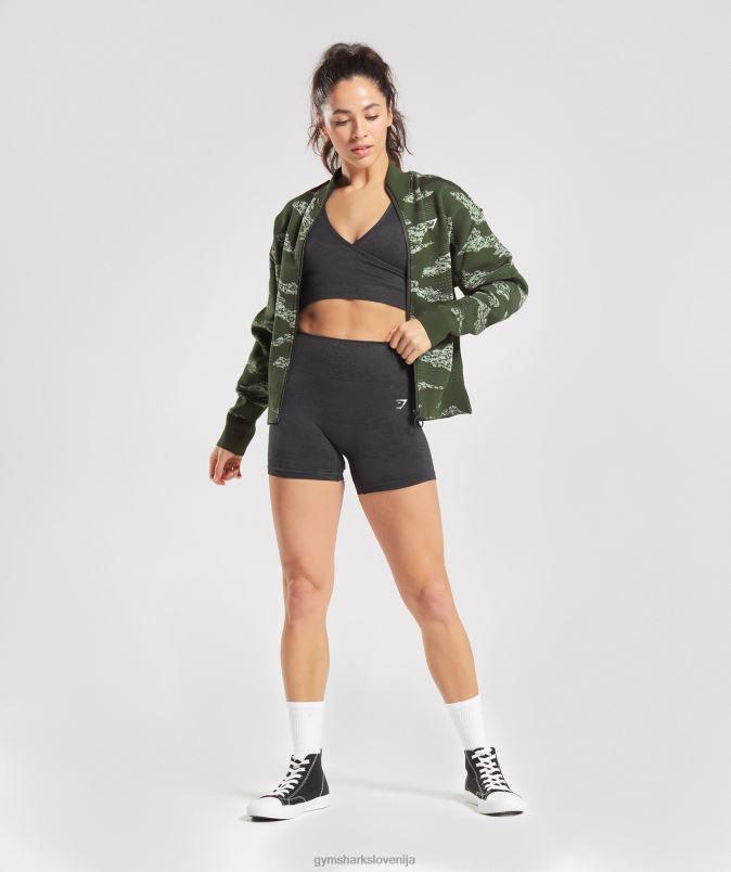 adaptirana kamuflažna brezšivna trenirka ženskeGymshark mah olivno/zelena aloja J00L2371