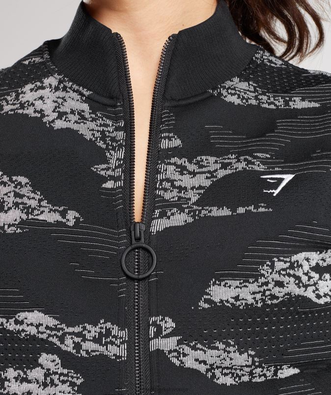 adaptirana kamuflažna brezšivna trenirka ženskeGymshark črna/svetlo siva J00L2383