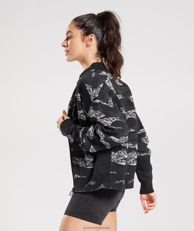 adaptirana kamuflažna brezšivna trenirka ženskeGymshark črna/svetlo siva J00L2383