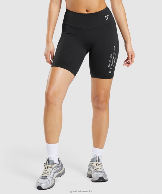 aktivirane grafične kolesarske hlače ženskeGymshark Črna J00L274