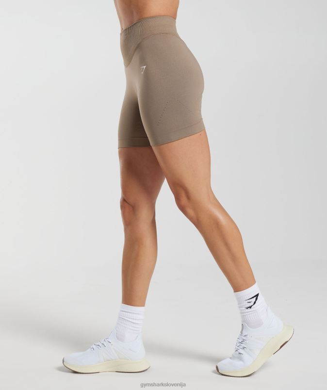 brezšivne kratke hlače ženskeGymshark fosilno rjava J00L220
