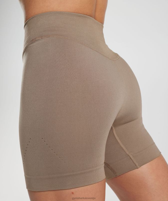 brezšivne kratke hlače ženskeGymshark fosilno rjava J00L220