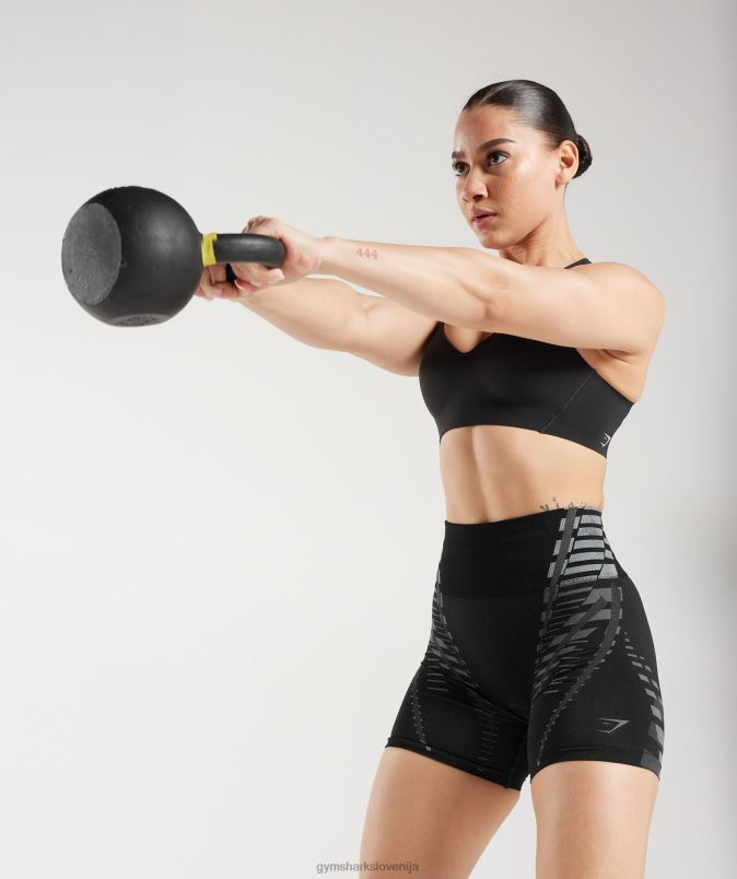brezmejne kratke hlače ženskeGymshark črna/svetlo siva J00L2105