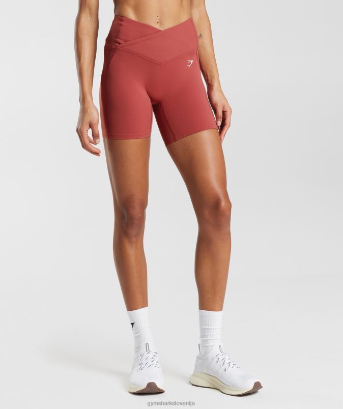 crossover kratke hlače ženskeGymshark granatno rdeče J00L245