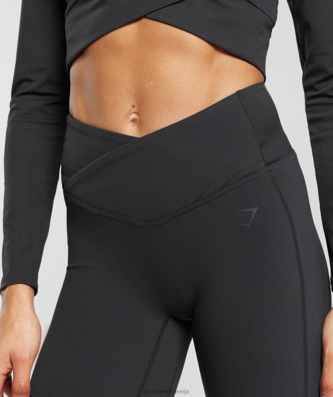 crossover kratke hlače ženskeGymshark Črna J00L247