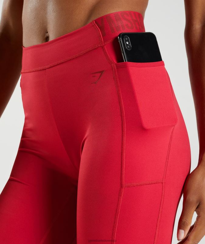 kolesarske hlače blagovne znamke za trening ženskeGymshark salsa rdeča J00L273