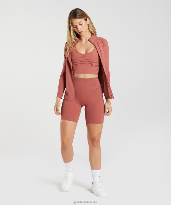 kolesarske hlače elevate ženskeGymshark rožnato rjava J00L222