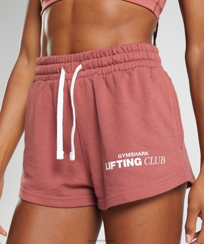 kratke hlače družabnega kluba ženskeGymshark rožnato rjava J00L286