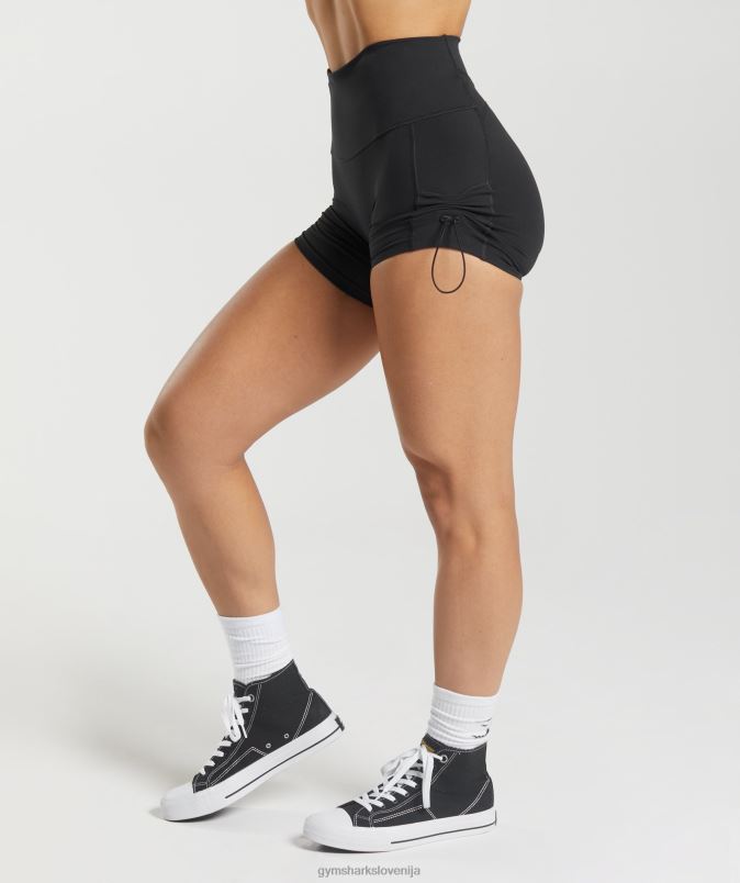 legacy oprijete kratke hlače z naborki ženskeGymshark Črna J00L212
