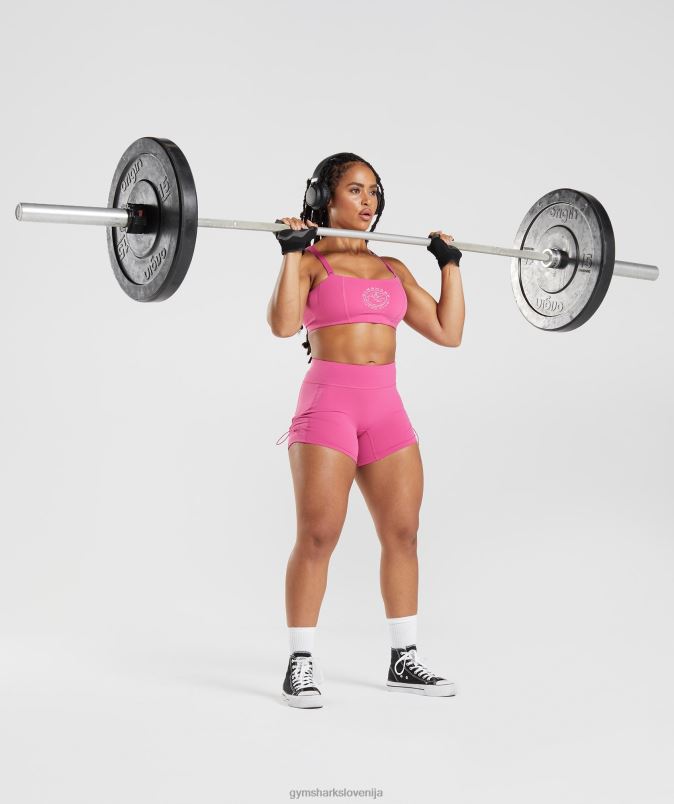 legacy oprijete kratke hlače z naborki ženskeGymshark temno roza J00L298