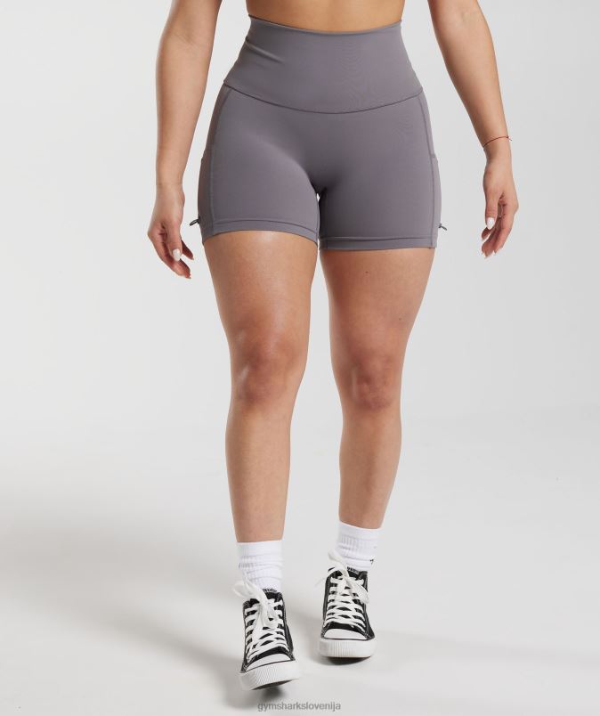 legacy oprijete kratke hlače z naborki ženskeGymshark titan siva J00L2108